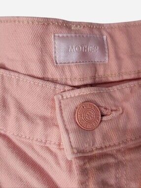 Mother Denim Mid Rise Maven Ankle Pink Jeans Size 25 Long Time No See Wide Leg